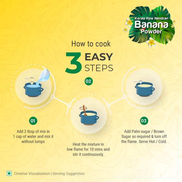 Homemade baby food with banana powder